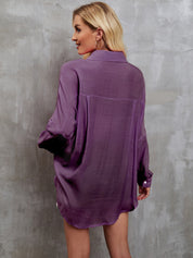 Women's Long Sleeve Single Breasted Solid Color Shirt