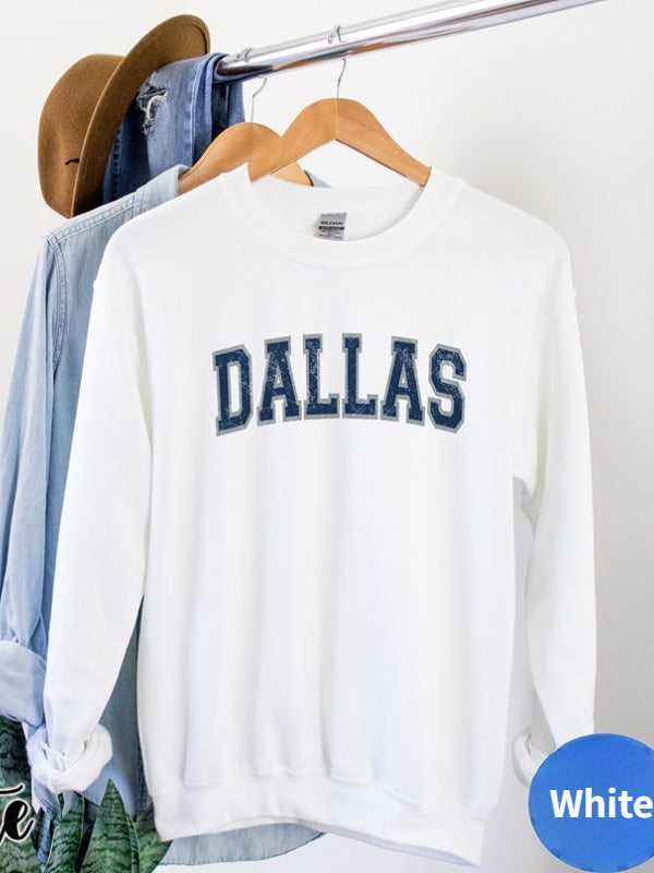 Womens Distressed Dallas Crewneck Sweatshirt