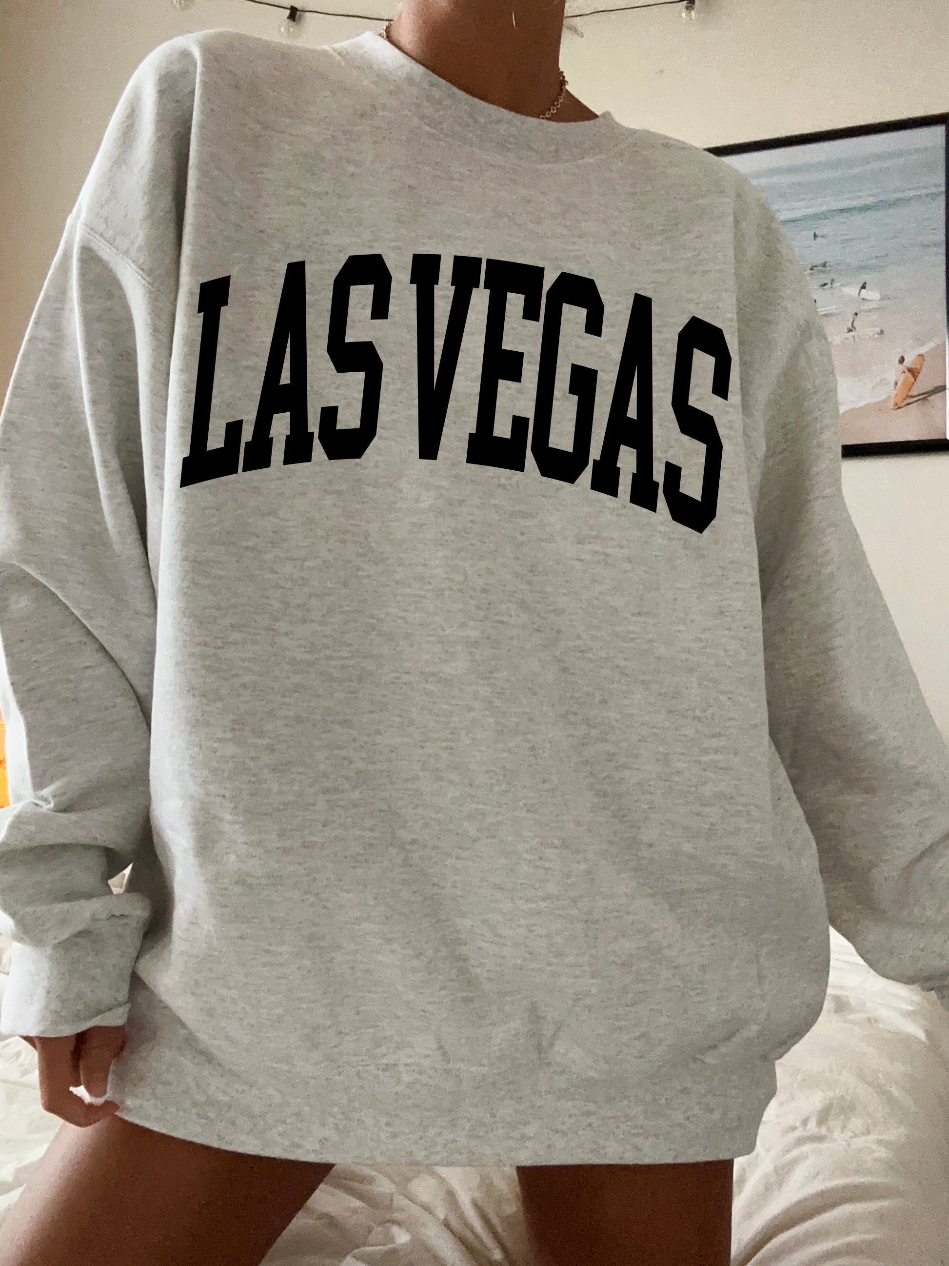 Oversized Las Vegas Crew Neck Sweatshirt