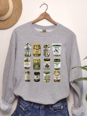 Women's Vintage Canned Pickle Lovers Crewneck Sweatshirt