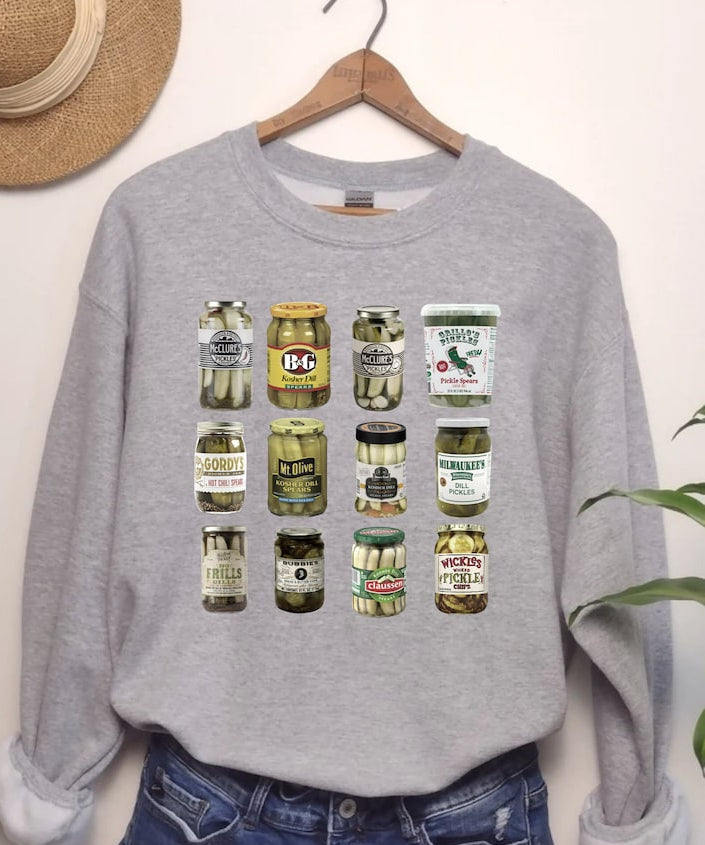 Women's Vintage Canned Pickle Lovers Crewneck Sweatshirt