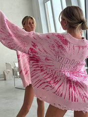 Women's Distressed The Witch Which Has No Problem Baggy Sweater