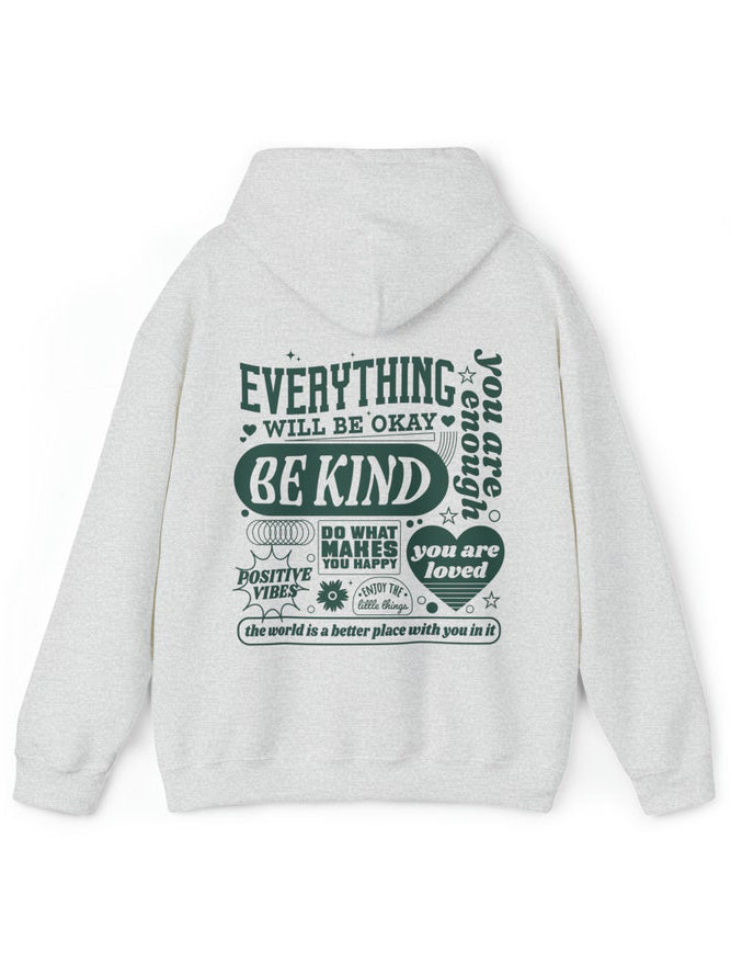 Aesthetic Everything Will Be Okay Positive Mental Health Hoodie