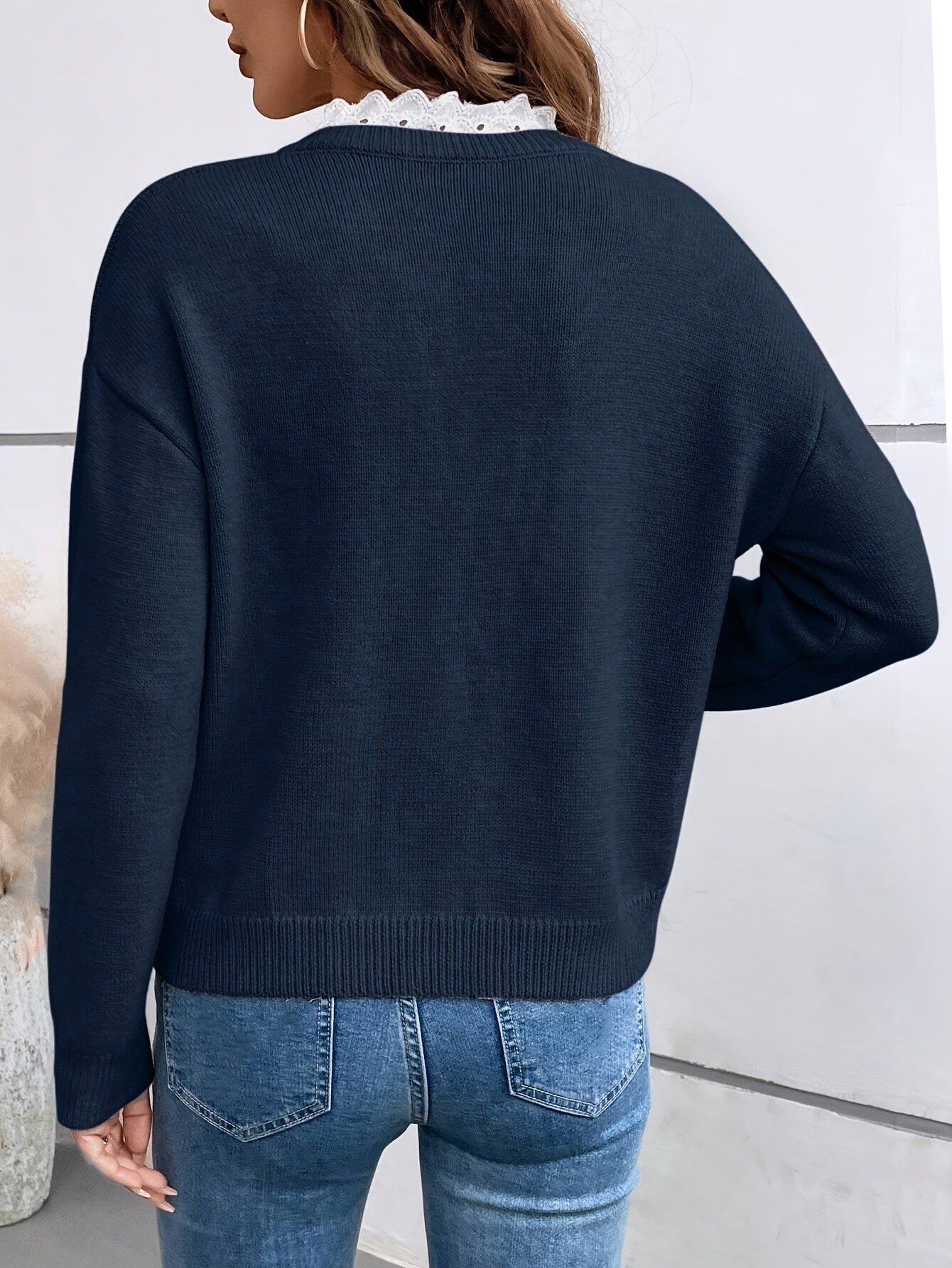Noora™ | Maelis – Knitted Sweater with Lace Detail