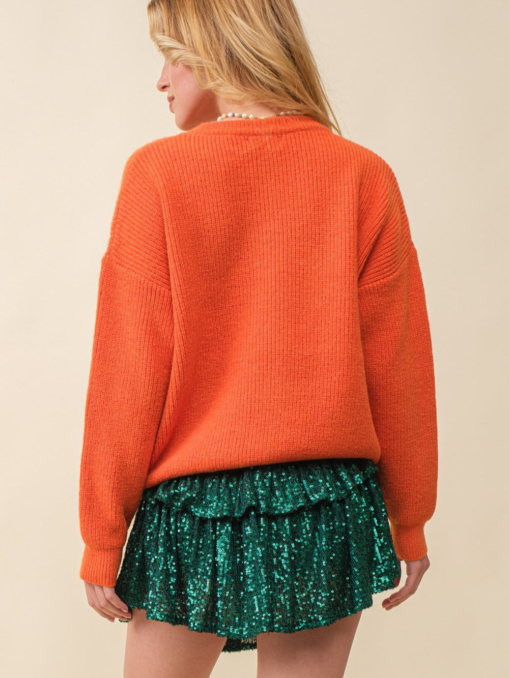 Women's Casual Pumpkin Graphic Pullover Sweater