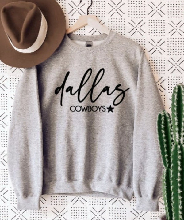 Womens Dallas Cowboys Printed Crewneck Sweatshirts