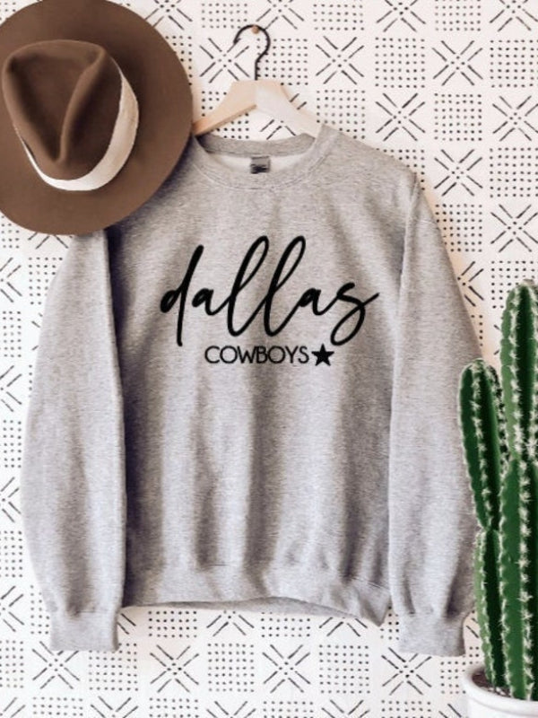 Womens Dallas Cowboys Printed Crewneck Sweatshirts