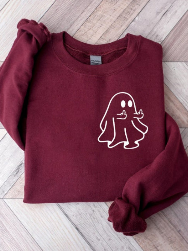 Schickes Halloween-Geist-Mittelfinger-Spukjahreszeit-Sweatshirt