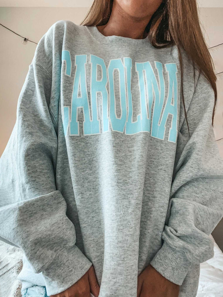 Preppy Carolina Baggy Crew Neck Sweatshirt