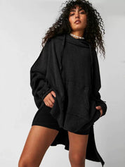 Women's Oversized Long Sleeve Hooded Sweatshirt