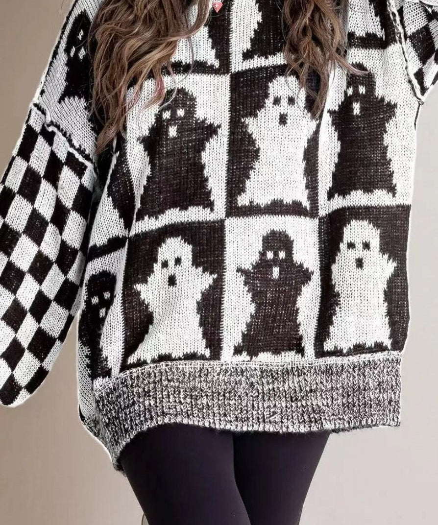 Women's Oversized Ghost Knitted Sweater