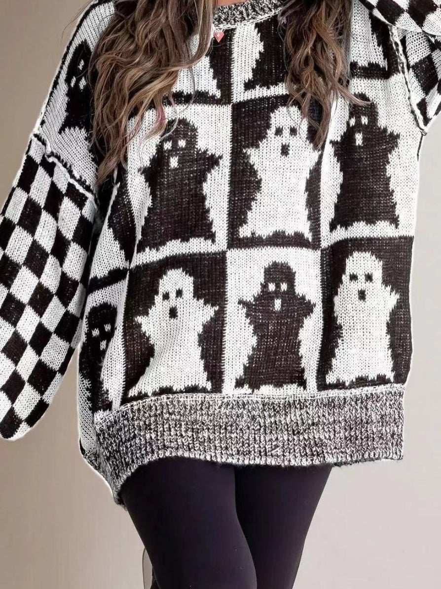 Women's Oversized Ghost Knitted Sweater