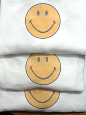Women's Preppy Happy Smiley Face Crewneck Sweatshirt