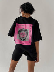 Ladies Abstract Art Painting Short Sleeve T-shirt