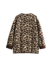 Women's Retro Leopard Faux Shearling Coat