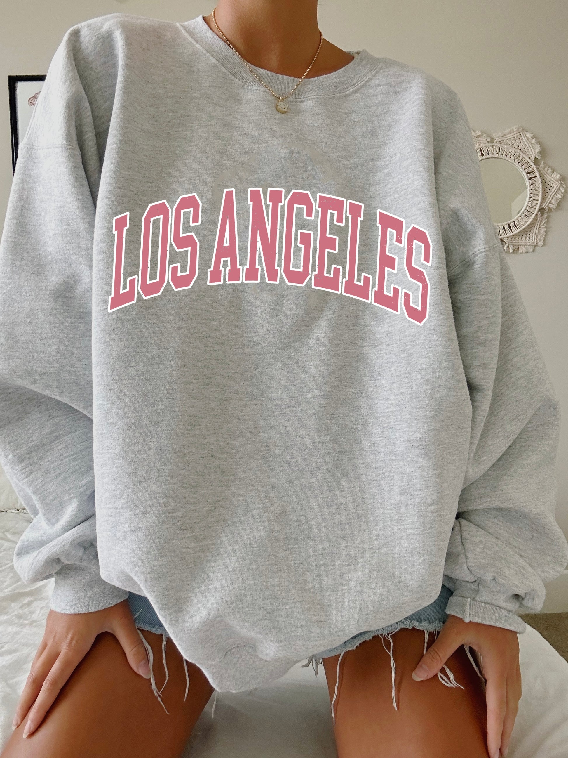Oversized Los Angeles Crew Neck Sweatshirt