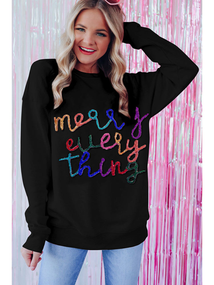 Women's Merry Everything Long Sleeves Pullover Sweatshirt