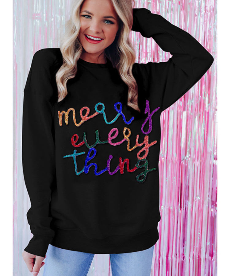 Women's Merry Everything Long Sleeves Pullover Sweatshirt