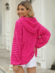 Women's Oversized Bubble Textured Waffle Hoodie