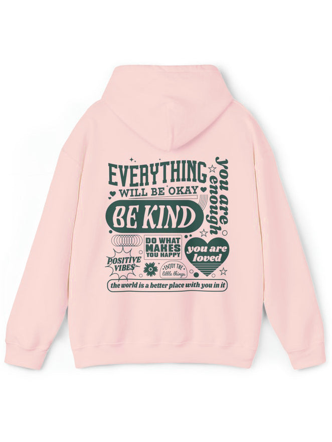 Aesthetic Everything Will Be Okay Positive Mental Health Hoodie