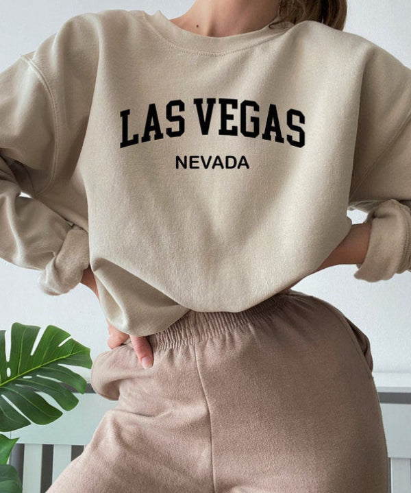 Ladies Las Vegas Nevada Letter Printed Sweatshirts