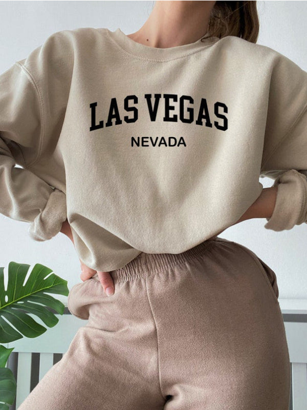 Ladies Las Vegas Nevada Letter Printed Sweatshirts