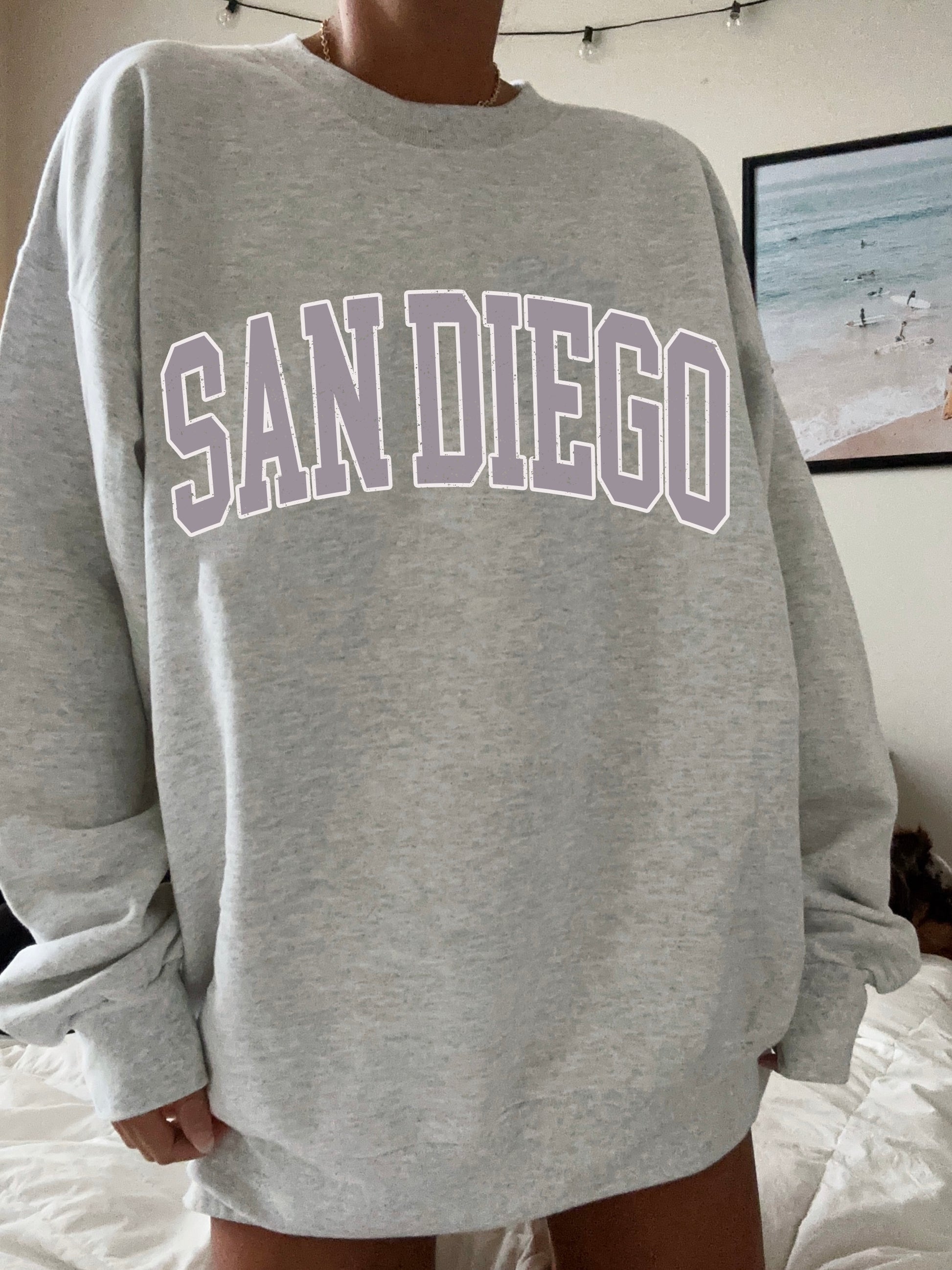 Oversized San Diego Crew Neck Sweatshirt