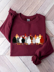 Women's Chicken Love Funny Farmer Crewneck Sweatshirt