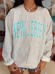 Oversized New Jersey Crew Neck Sweatshirt