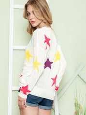 Chic Star Pattern Knit Sweater