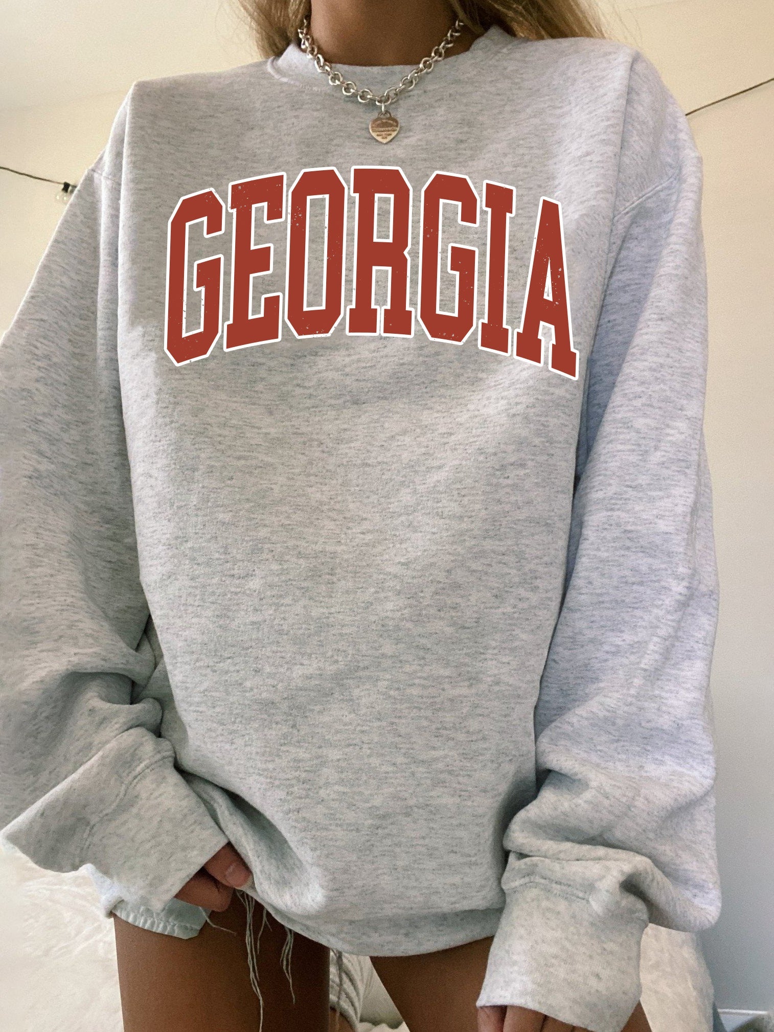 Oversized Georgia Crew Neck Sweatshirt