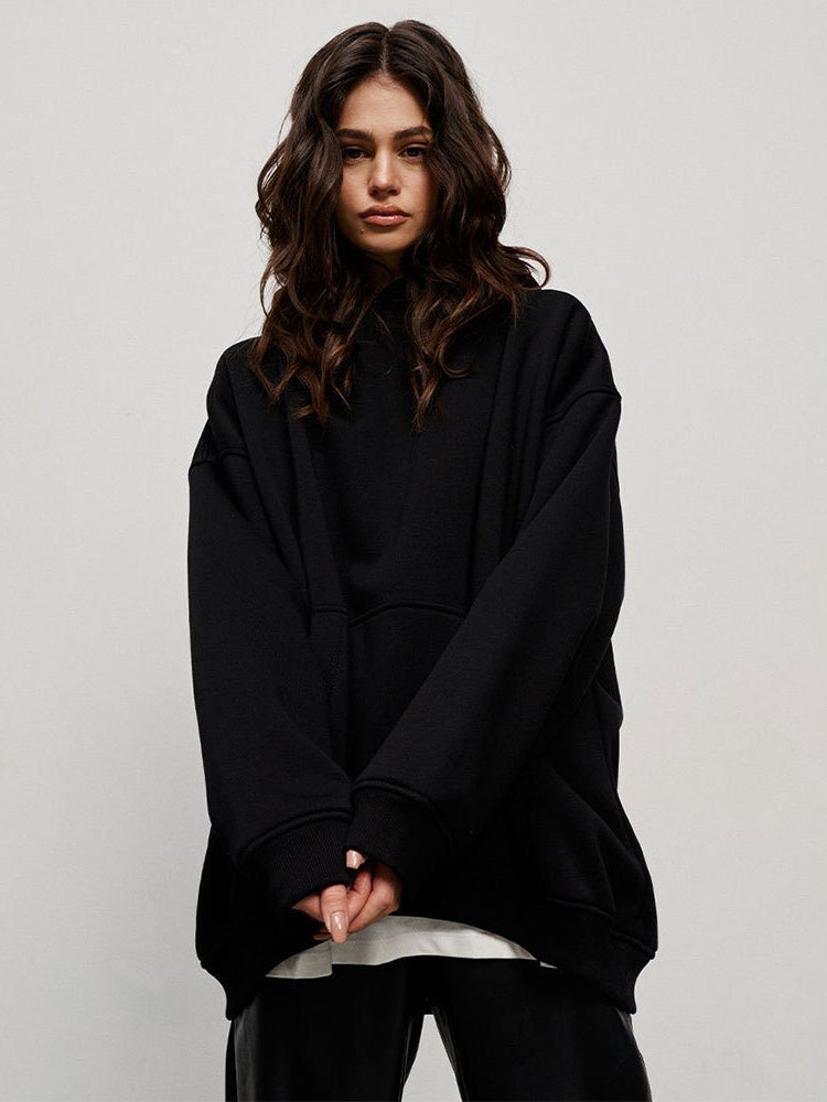 Premium Fleece Pure Color Heavyweight Biggy Hoodie