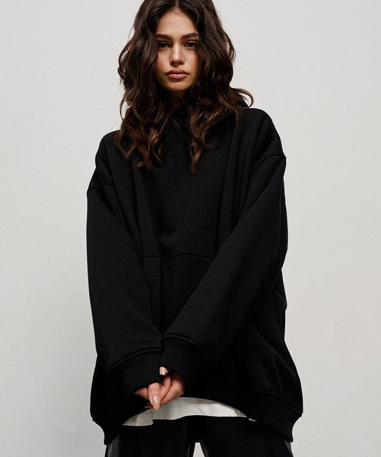 Premium Fleece Pure Color Heavyweight Biggy Hoodie