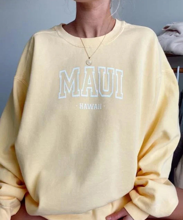 Preppy Maui Hawaii Crew Neck Sweatshirt