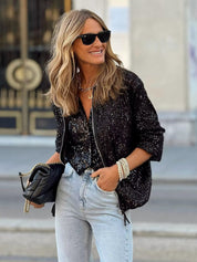 Women's Shiny Glitter Bomb Sequin Jacket