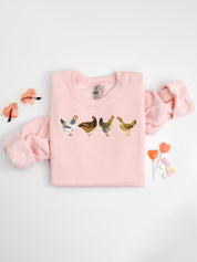 Women's Crazy Chicken Crewneck Sweatshirt