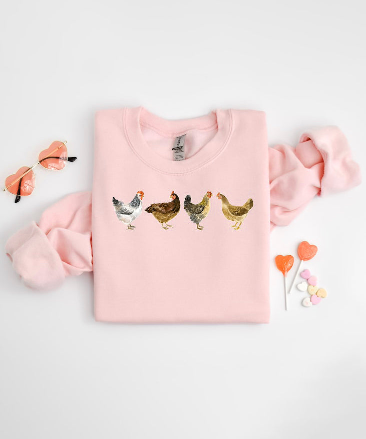 Women's Crazy Chicken Crewneck Sweatshirt