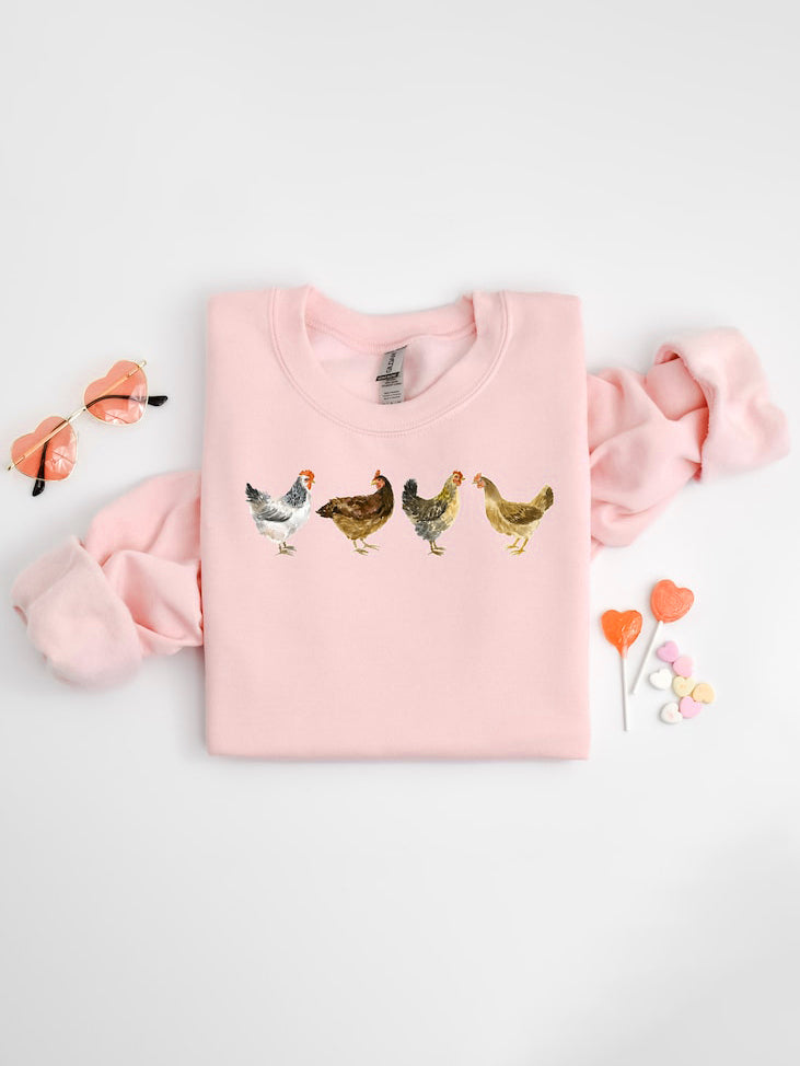 Women's Crazy Chicken Crewneck Sweatshirt