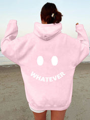 Casual Ladies Whatever Smiley Face Hoodies
