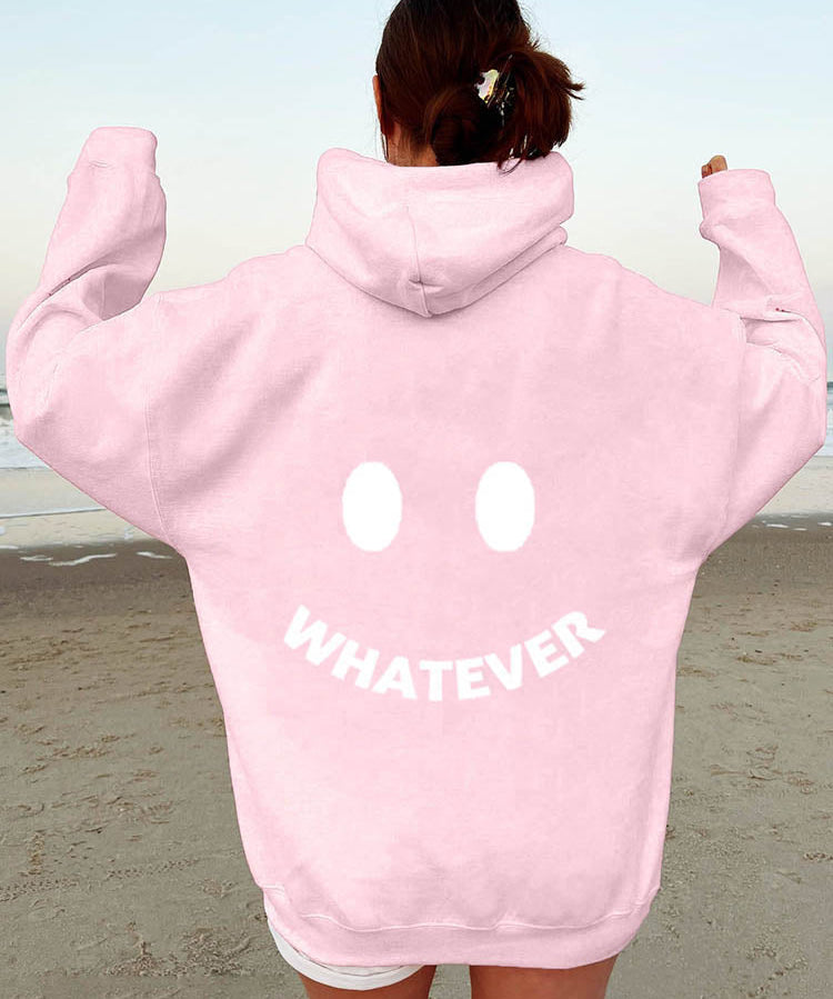 Sudaderas informales para mujer con cara sonriente Whatever