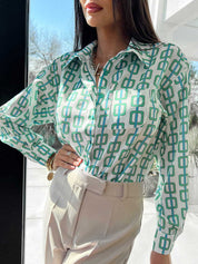 Chic Soho Long Sleeve Button-Up Collared Blouse