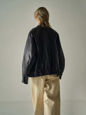Women's Oversized Zip Up Streetwear Faux Leather Jacket