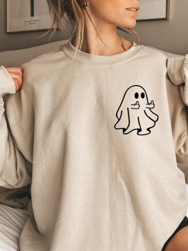 Schickes Halloween-Geist-Mittelfinger-Spukjahreszeit-Sweatshirt