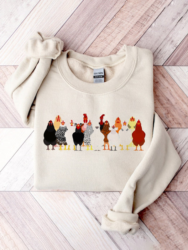 Women's Chicken Love Funny Farmer Crewneck Sweatshirt