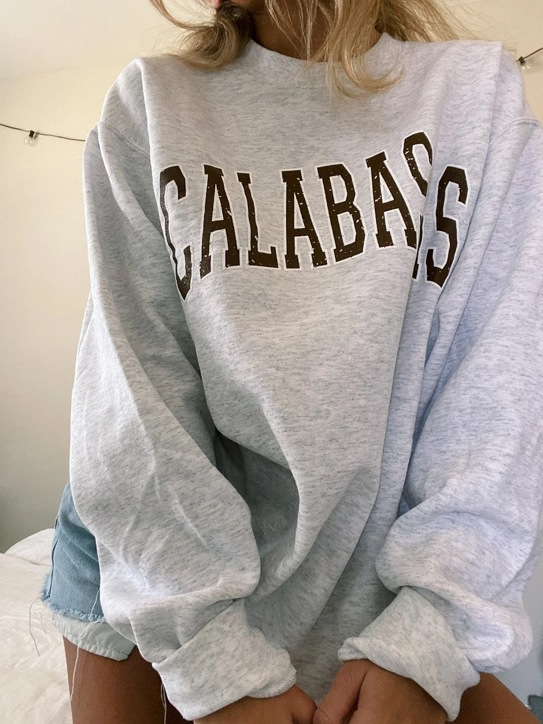 Oversized Preppy Calabasas Crew Neck Sweatshirt