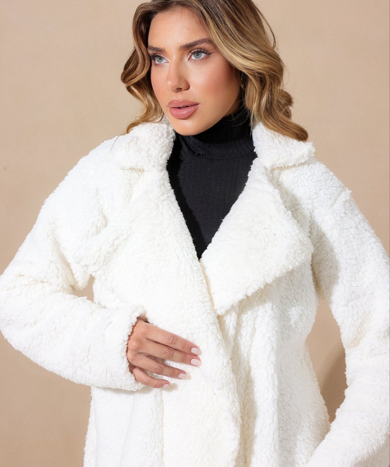 Long Teddy Coat Synthetic Fur Alaska