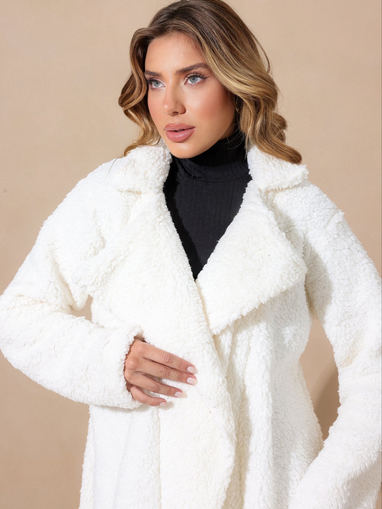 Long Teddy Coat Synthetic Fur Alaska