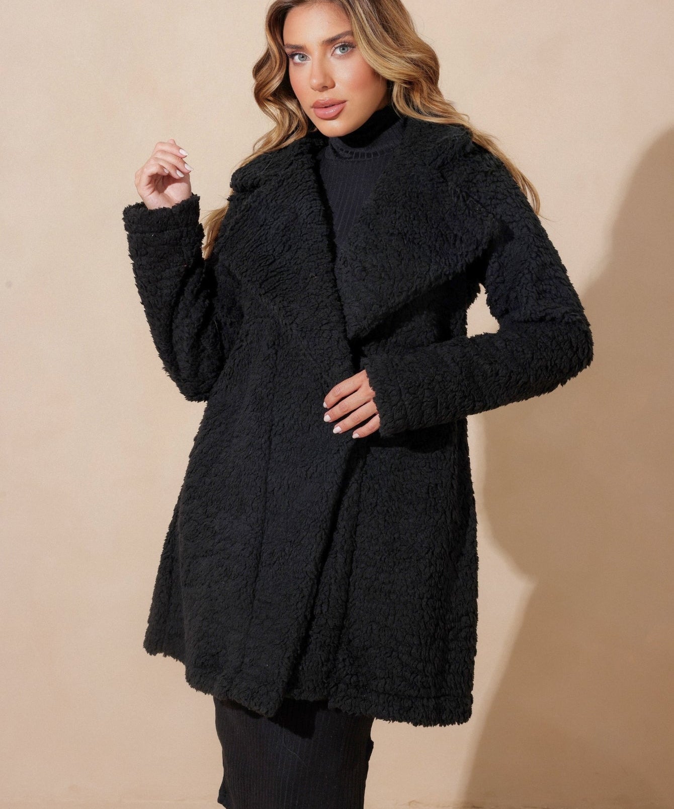 Long Teddy Coat Synthetic Fur Alaska