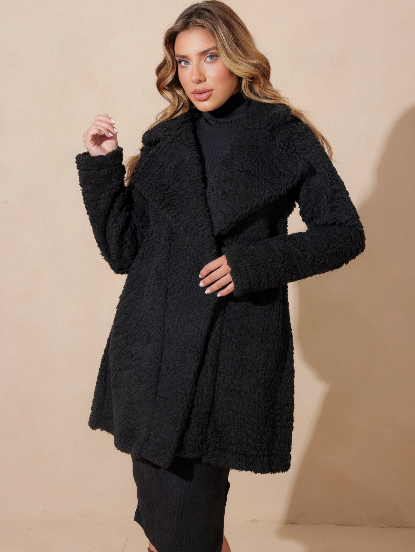 Long Teddy Coat Synthetic Fur Alaska