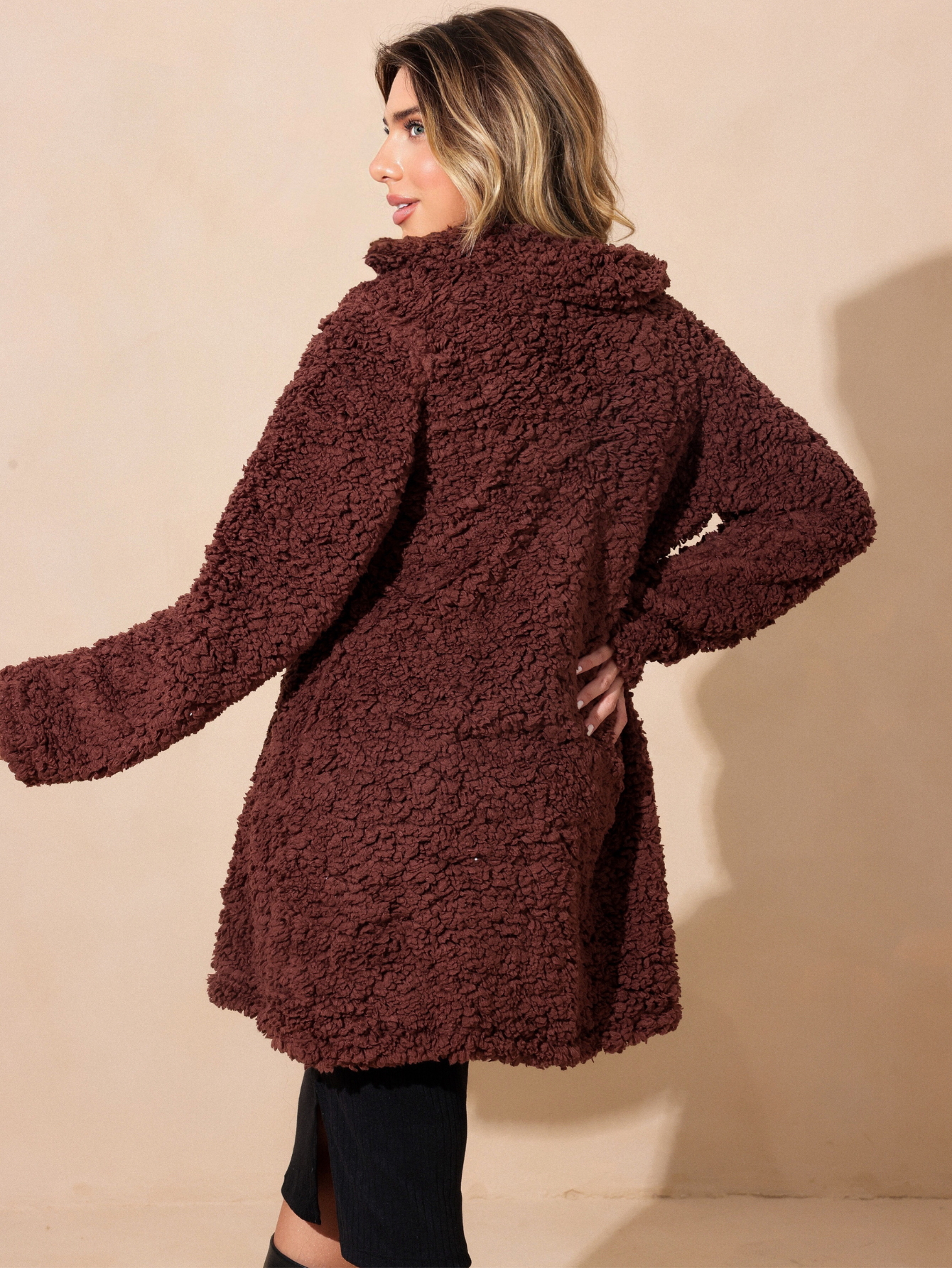 Long Teddy Coat Synthetic Fur Alaska